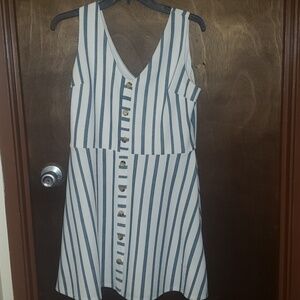 iz byers grey and white strips dress size extra large